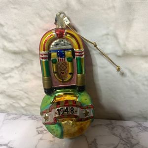 JUKEBOX MERCURY GLASS ORNAMENT Wurlitzer Bubbler on Earth Globe